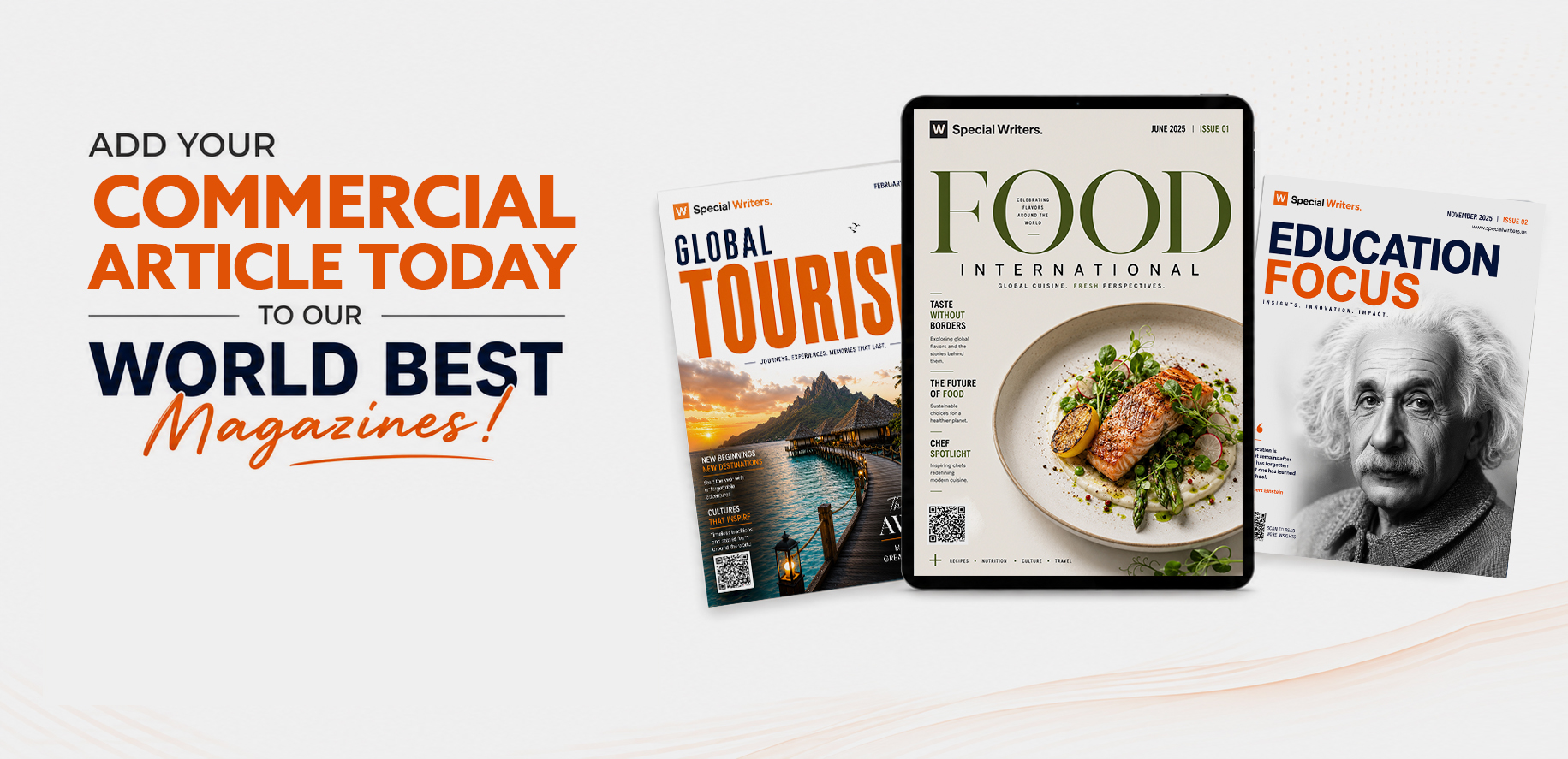 Add Your Commercial Article Today To Our World Best Magazines